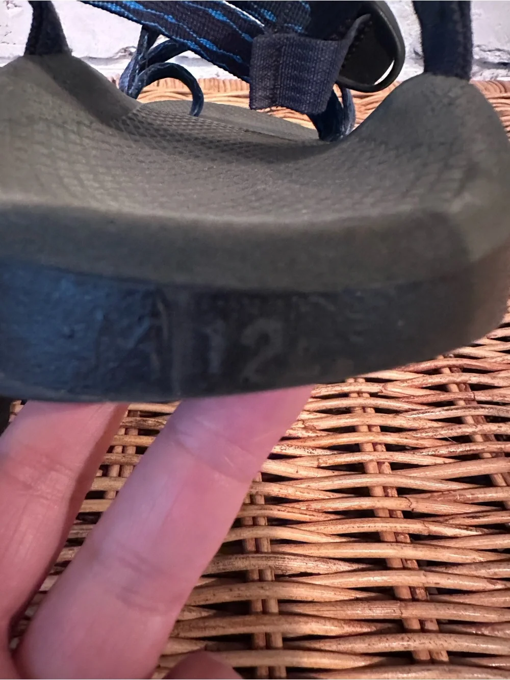 Chaco Men’s Black and Blue Hiking Casual Sandals Size 12